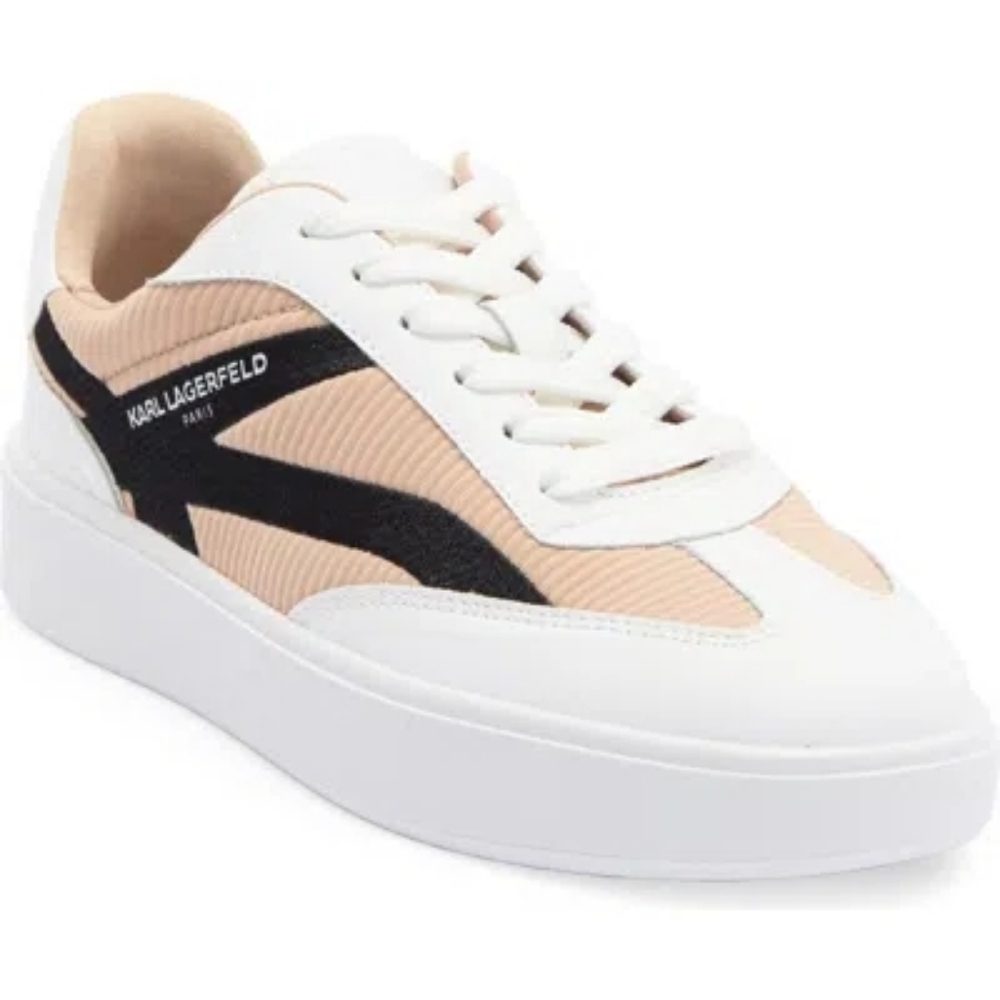 Karl Lagerfeld Paris Women’s Shila Platform Beige/ White Sneakers Size 11 - Picture 2 of 10